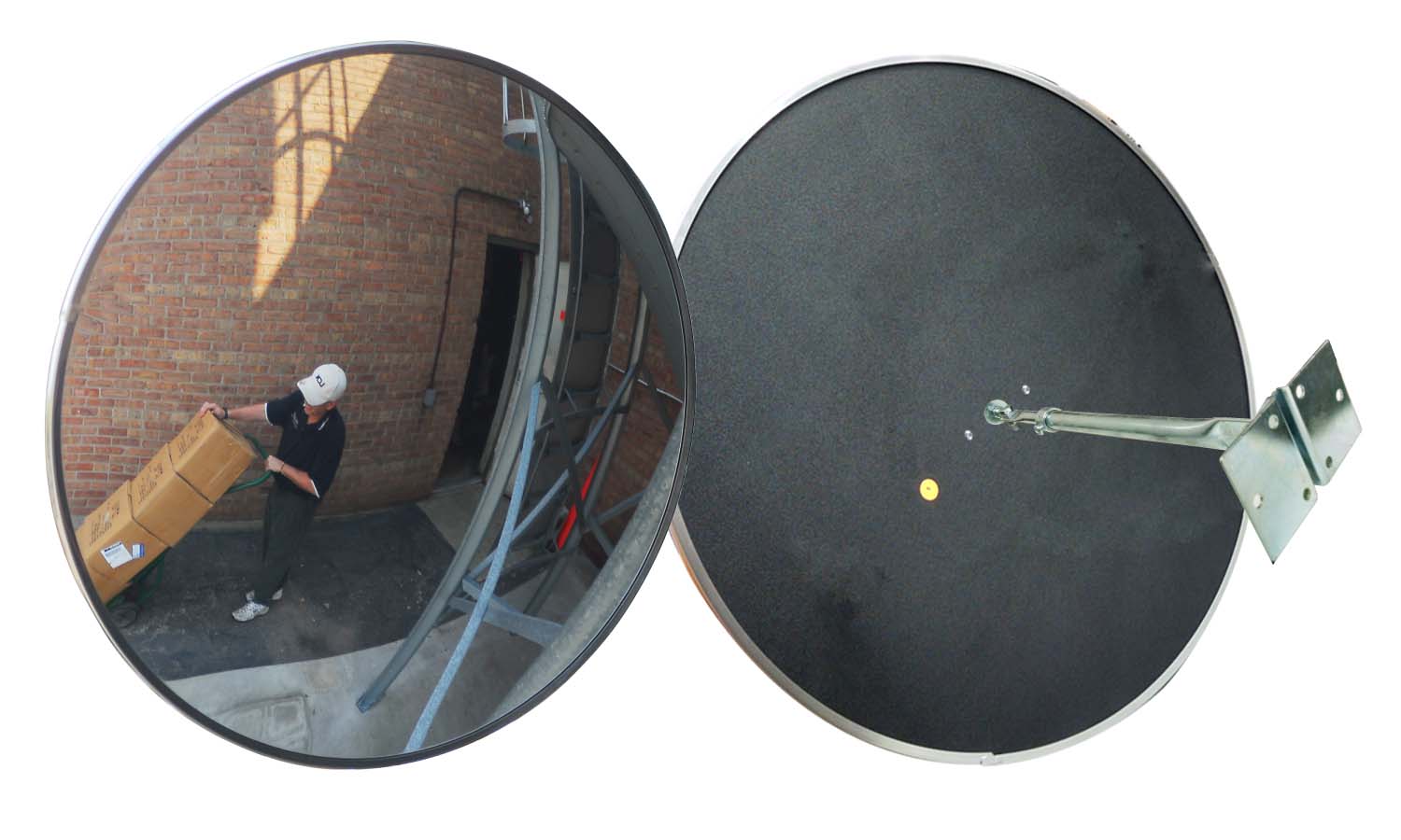 MIRROR,OUTDOOR, ACRYLIC 36 INCH WITH 1 Telescoping BRACKET/Plastic Back - Domes and Mirrors